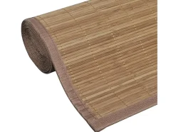 Alfombra De Cocina-Alfombra de bambú marrón con láminas rectangulares 150 x 200 cm Marru00f3n
