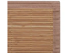 Alfombra de bambú marrón con láminas rectangulares 80 x 300 cm Marru00f3n Outlet