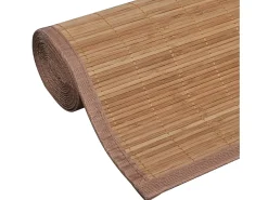 Alfombra de bambú marrón con láminas rectangulares 80 x 300 cm Marru00f3n Outlet