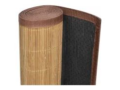 Alfombra de bambú 100x160 cm Marrón Marru00f3n New