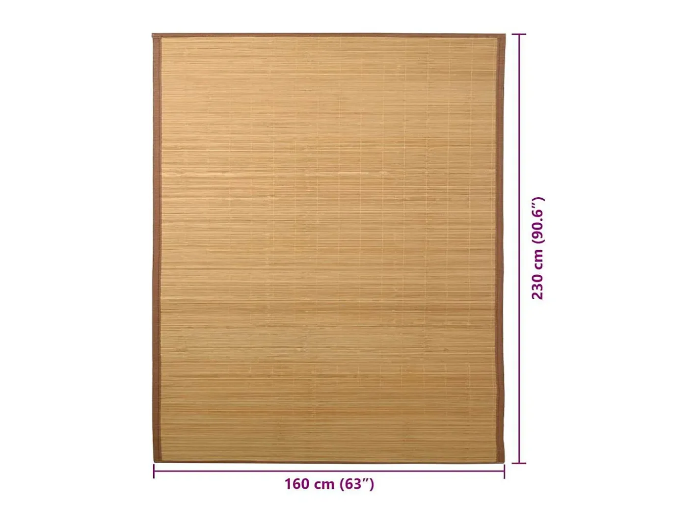Discount Alfombra de bambú 160x230 cm Marrón Marru00f3n