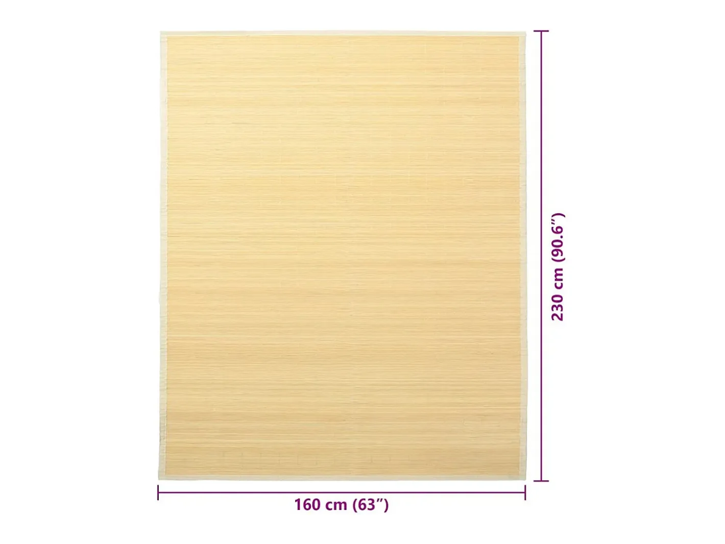 Alfombra De Cocina-Alfombra de bambú 160x230 cm Natural Marru00f3n