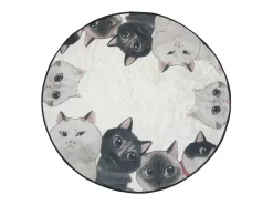 Alfombra De Baño|Ropa De Cama-Alfombra de baño Angry Cats DJT Çap Multicolor