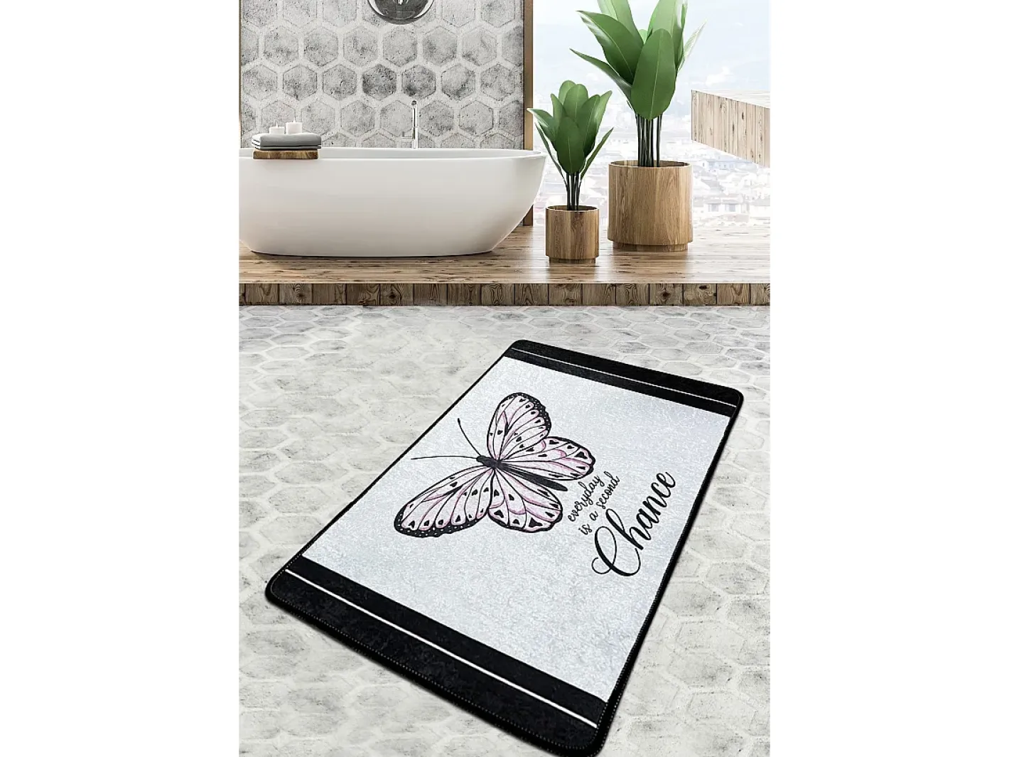 Hot Alfombra de baño Change Djt (80 x 100) Multicolor