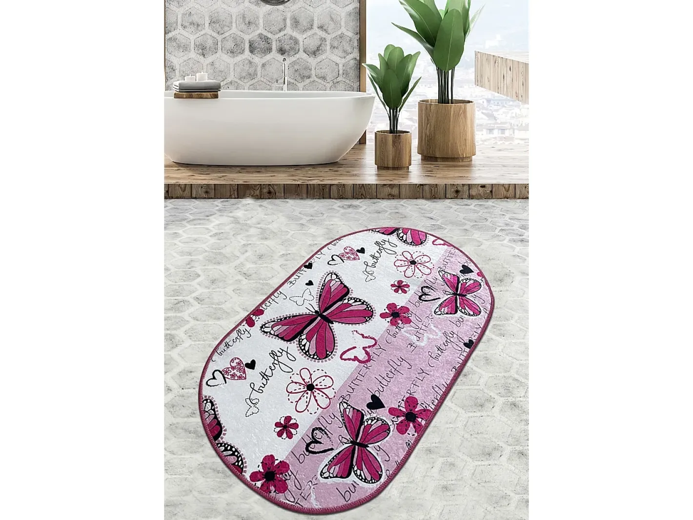 Alfombra de baño Danous Djt (80 x 100) Multicolor Online