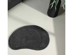 Discount ebuy24 Alfombra de baño de piedra 75x50cm oscuro. Gris
