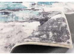 Online Alfombra de baño estampada con pelo suave 70x120 cm Turquesa multi Ariella Azul turquesa