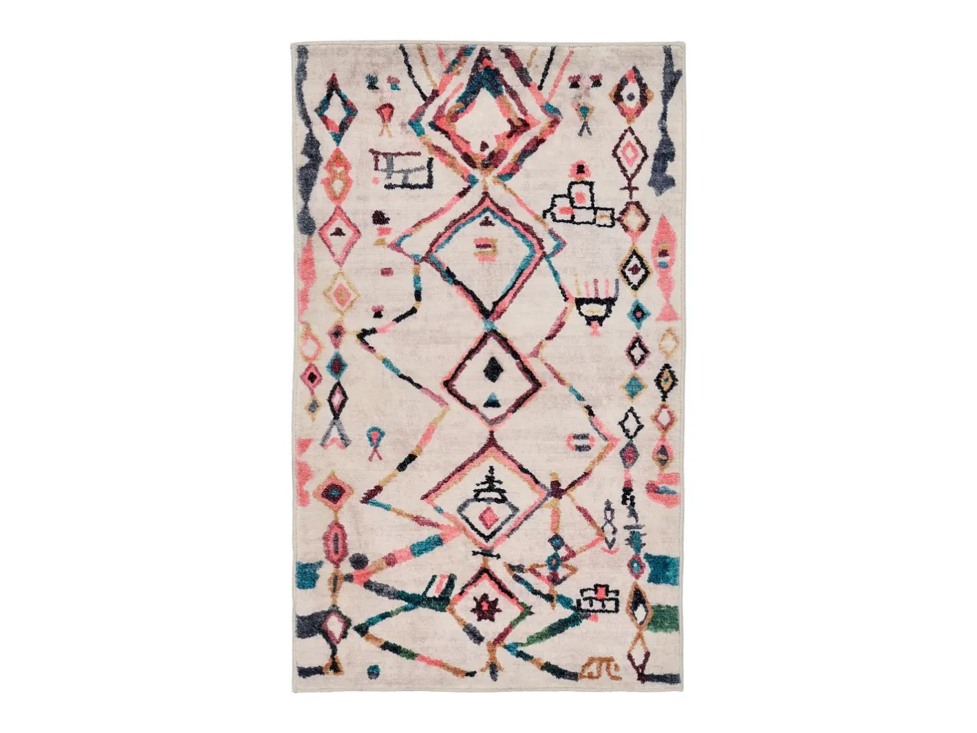 Alfombra De Baño|Ropa De Cama-Alfombra de baño estampada con pelo suave 70x120 cm Colorido Ariella Multicolor