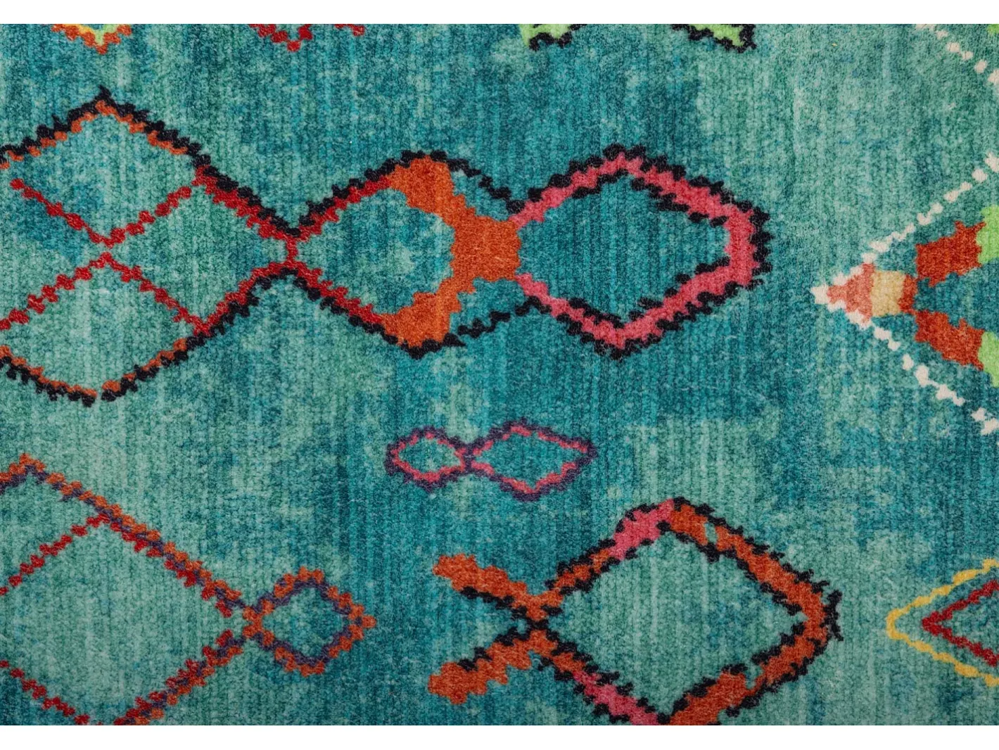 Alfombra de baño estampada con pelo suave 60x100 cm Turquesa Ariella Azul turquesa