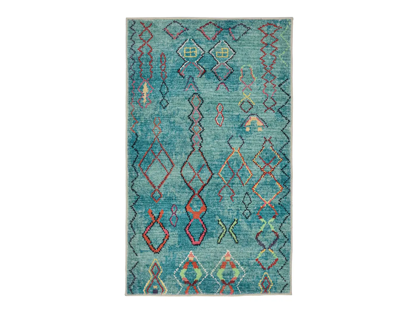 Alfombra de baño estampada con pelo suave 60x100 cm Turquesa Ariella Azul turquesa