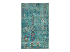 Alfombra de baño estampada con pelo suave 70x120 cm Turquesa Ariella Azul turquesa Clearance