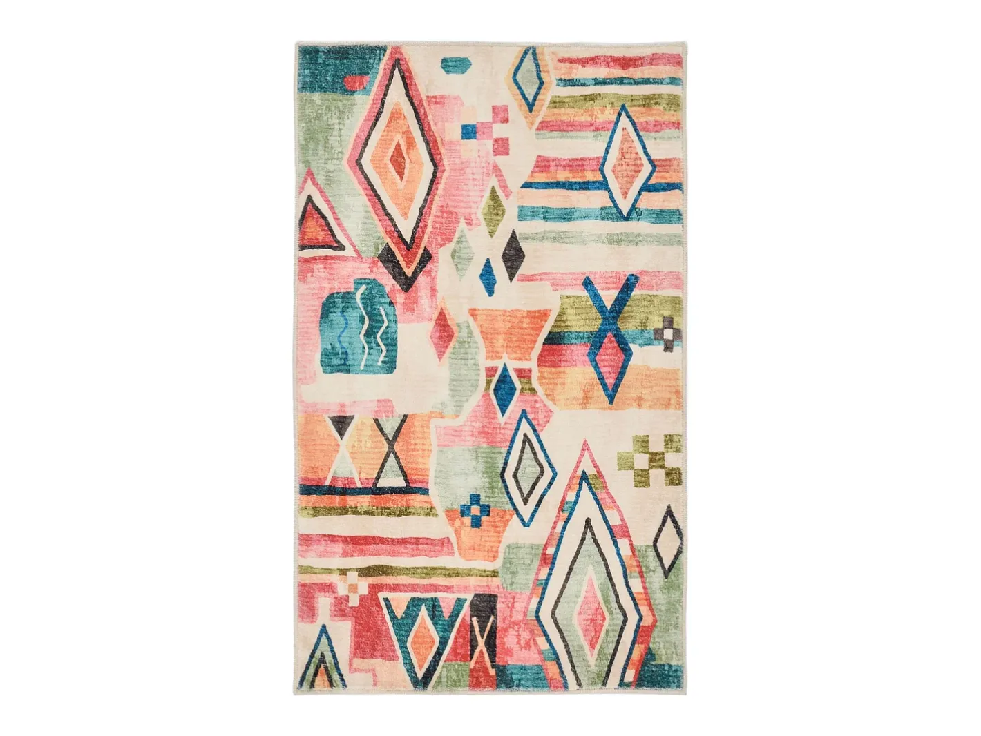 Alfombra de baño estampada con pelo suave 60x100 cm Colorido Ariella Multicolor Clearance
