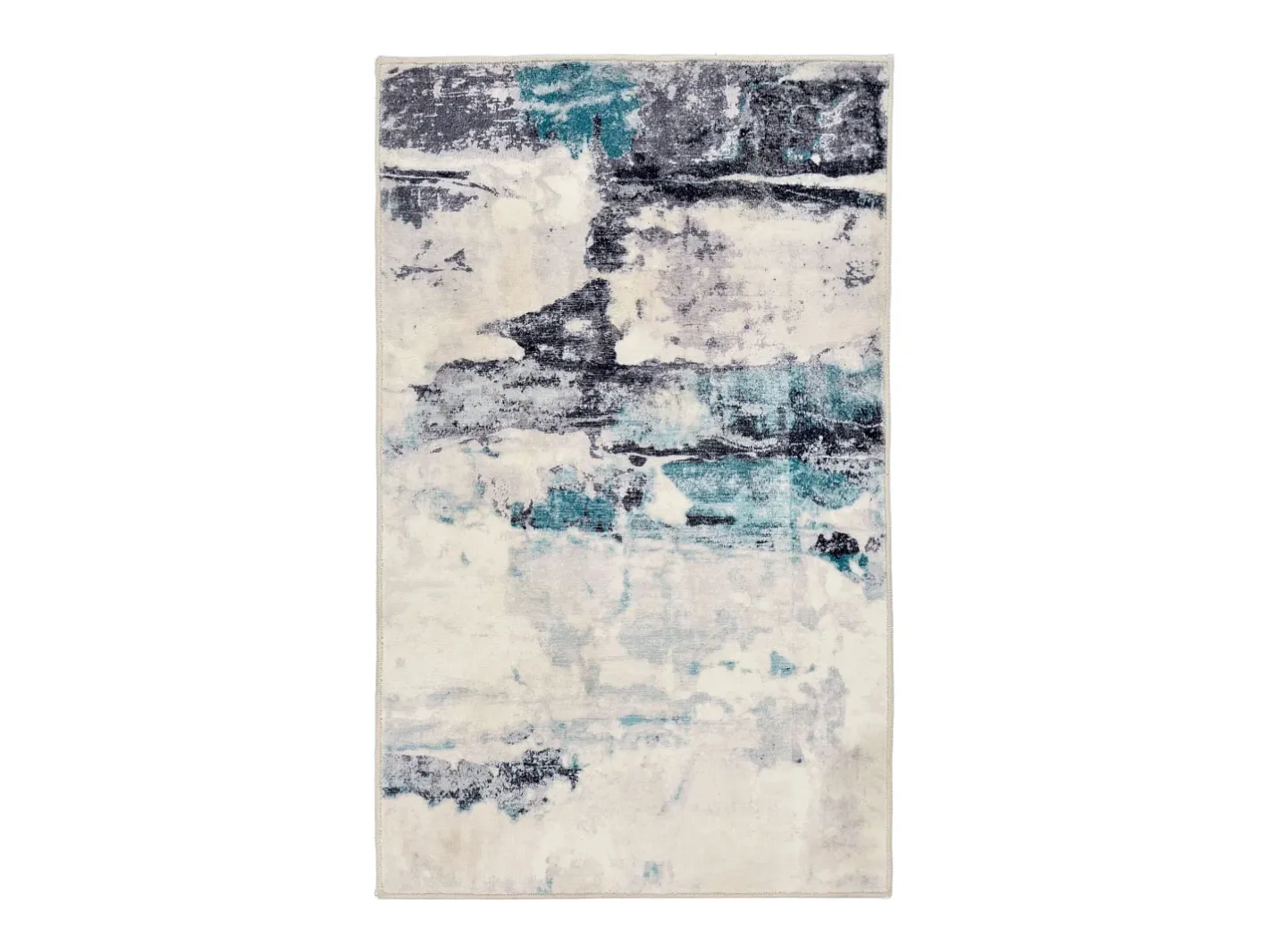 Alfombra De Baño|Ropa De Cama-Alfombra de baño estampada con pelo suave 50x60 cm Turquesa multi Ariella Azul turquesa