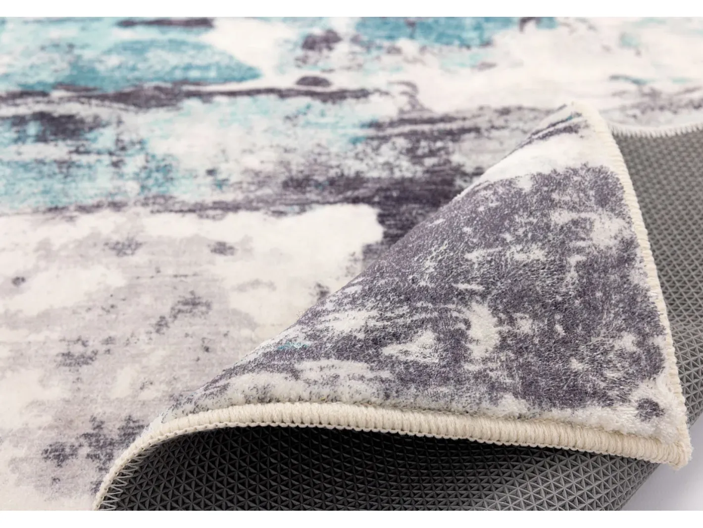 Alfombra De Baño|Ropa De Cama-Alfombra de baño estampada con pelo suave 50x60 cm Turquesa multi Ariella Azul turquesa