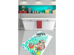 Discount Alfombra de baño Happy Flamingo (70 x 120) Multicolor