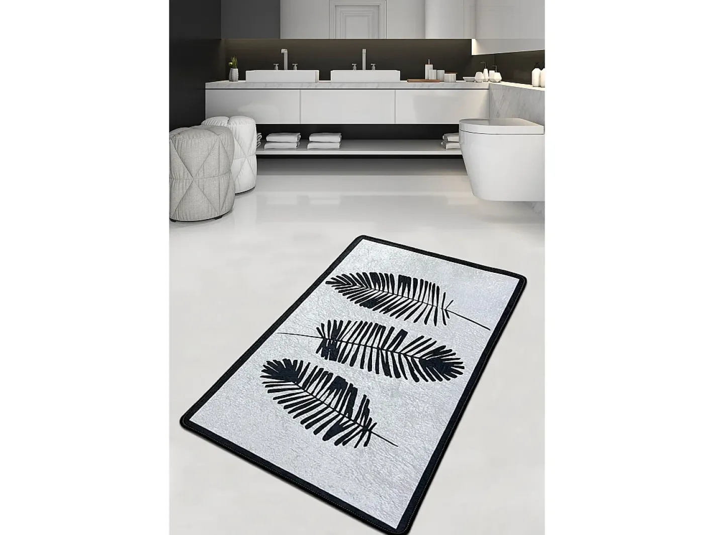 Alfombra De Baño|Ropa De Cama-Alfombra de baño Hoja Djt (70 x 120) Multicolor