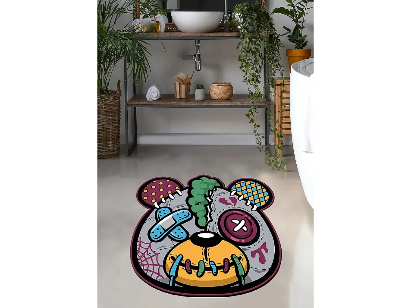 Alfombra De Baño|Ropa De Cama-Alfombra de baño Injured Panda 140 Multicolor