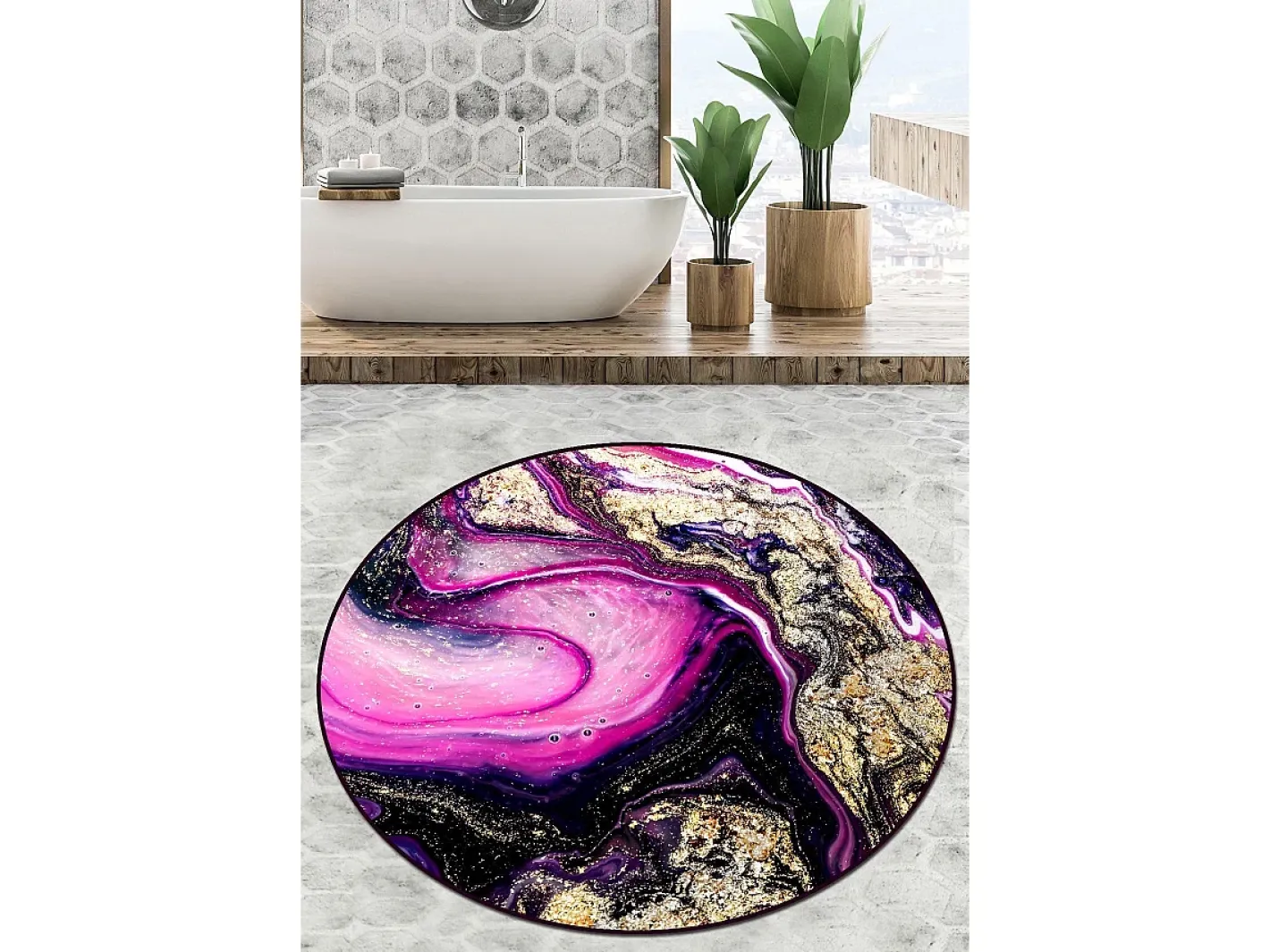 New Alfombra de baño Pastry Djt (200 cm) Multicolor