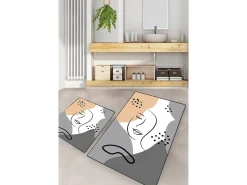 Sale Alfombra de baño Set (2 piezas) Smiling Face Multicolor