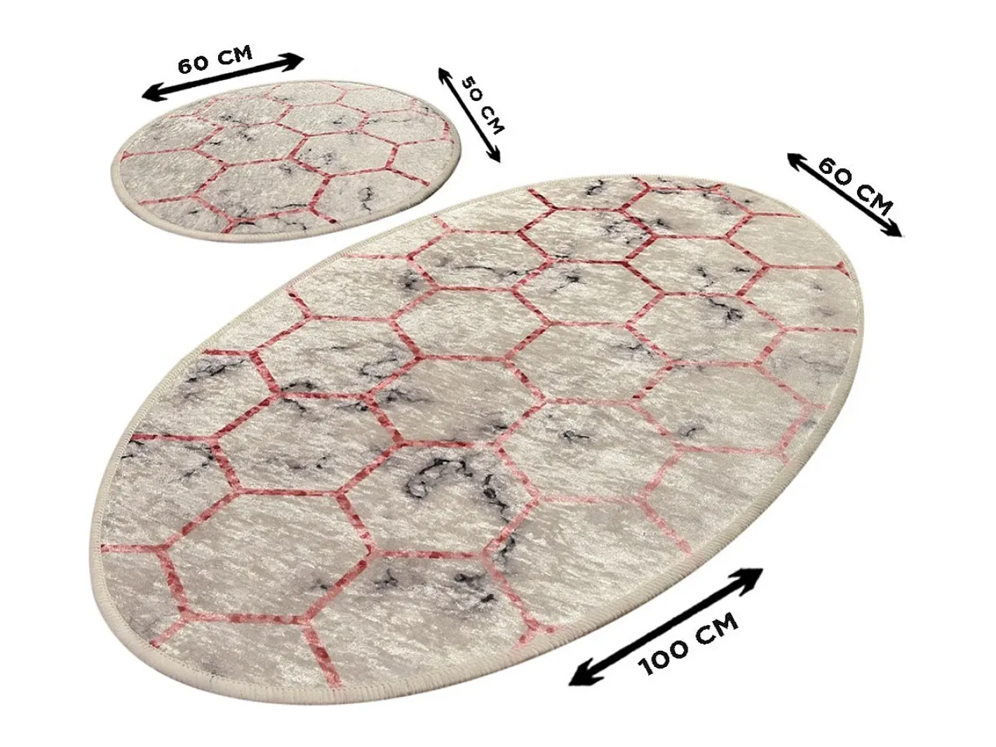 Alfombra de baño Set (2 piezas) Honeycomb Multicolor