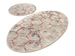 Alfombra de baño Set (2 piezas) Honeycomb Multicolor