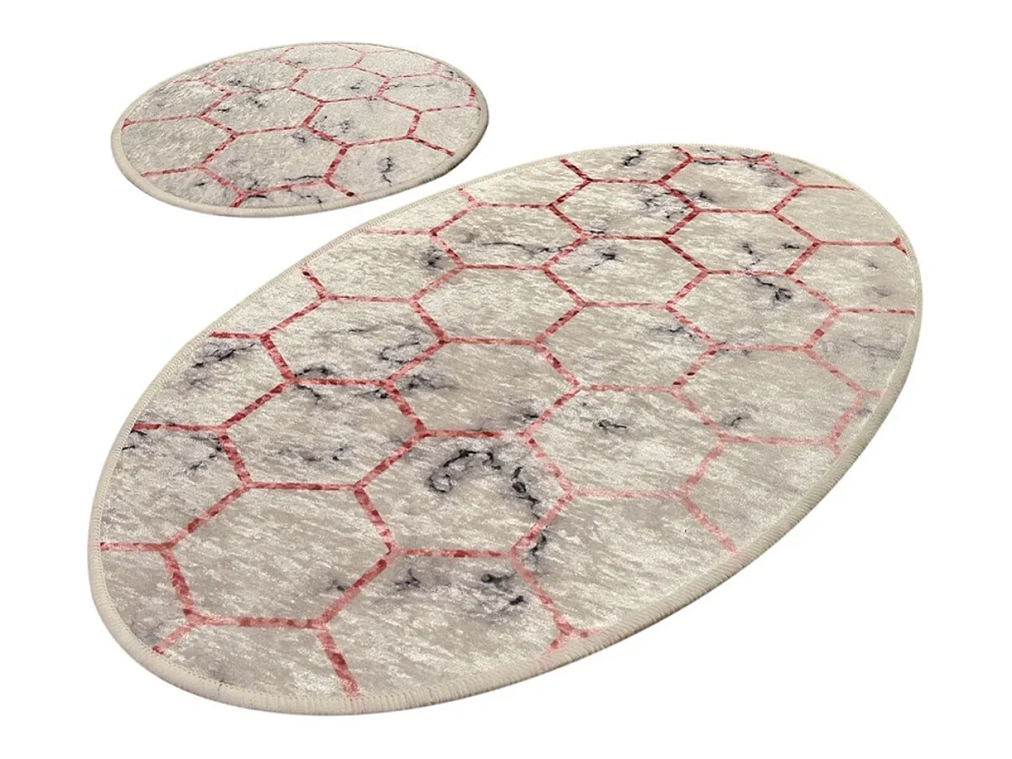 Alfombra de baño Set (2 piezas) Honeycomb Multicolor