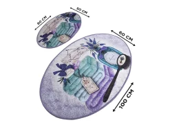 Alfombra de baño Set (2 piezas) Lavanta DJT Multicolor Discount
