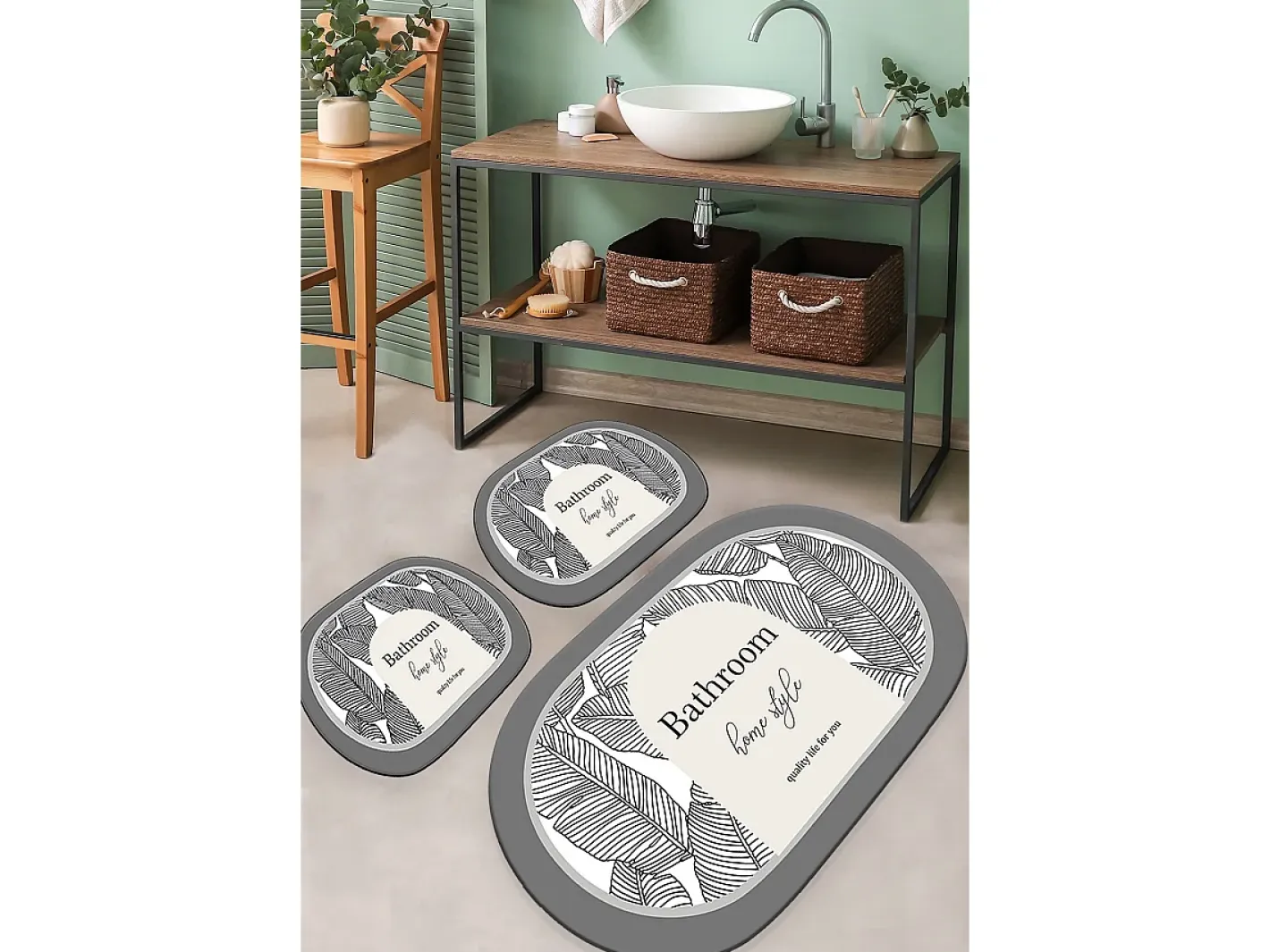Alfombra de baño Set (3 piezas) Earth Surface Multicolor Online