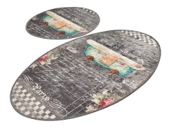 Alfombra de baño Set (2 piezas) Bain Multicolor Discount
