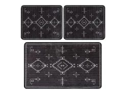 Alfombra de baño Set (3 piezas) Antiguo gris oscuro Multicolor Best