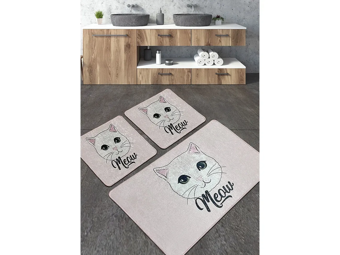 Alfombra de baño Set (3 piezas) Miya Djt Multicolor