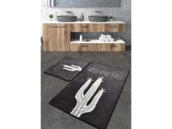 New Alfombra de baño Set (2 piezas) Wild and Free DJT blanco negro Multicolor