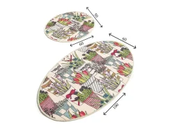 Alfombra de baño Set (2 piezas) Flowerpot DJT Multicolor Best