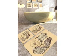 Clearance Alfombra de baño Set (3 piezas) Malurus camel marrón Multicolor