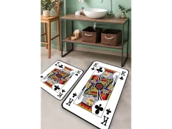 Alfombra de baño Set (2 piezas) Karo Playing Card Multicolor