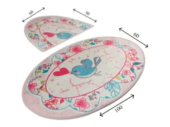 Alfombra de baño Set (2 piezas) Bemol Oval Multicolor New