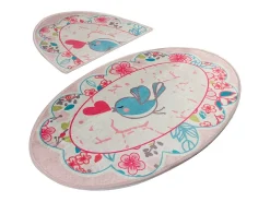 Alfombra de baño Set (2 piezas) Bemol Oval Multicolor New