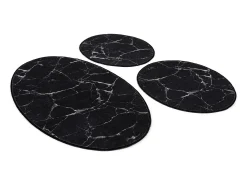 Alfombra de baño Set (3 piezas) Marble blanco negro Multicolor Outlet