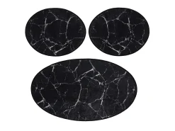 Alfombra de baño Set (3 piezas) Marble blanco negro Multicolor Outlet