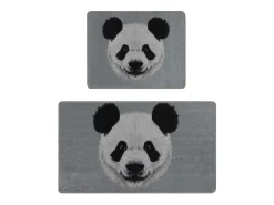 Alfombra de baño Set (2 piezas) Huge Panda DJT gris negro blanco Multicolor Hot