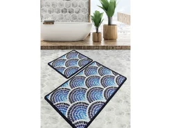 Alfombra de baño Set (3 piezas) Azul Multicolor Discount