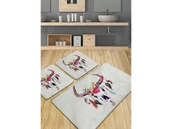 Alfombra De Baño|Ropa De Cama-Alfombra de baño Set (3 piezas) Cervo Djt Multicolor