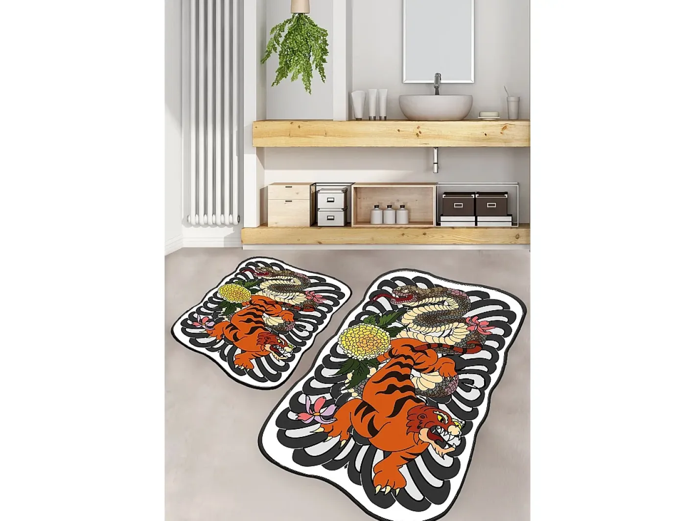 Hot Alfombra de baño Set (2 piezas) Wild Animals Multicolor