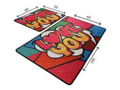 Alfombra De Baño|Ropa De Cama-Alfombra de baño Set (2 piezas) Red Love Multicolor