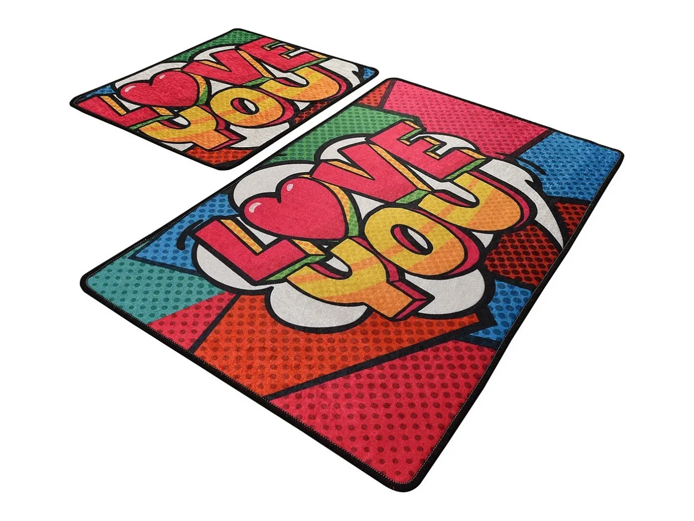Alfombra De Baño|Ropa De Cama-Alfombra de baño Set (2 piezas) Red Love Multicolor