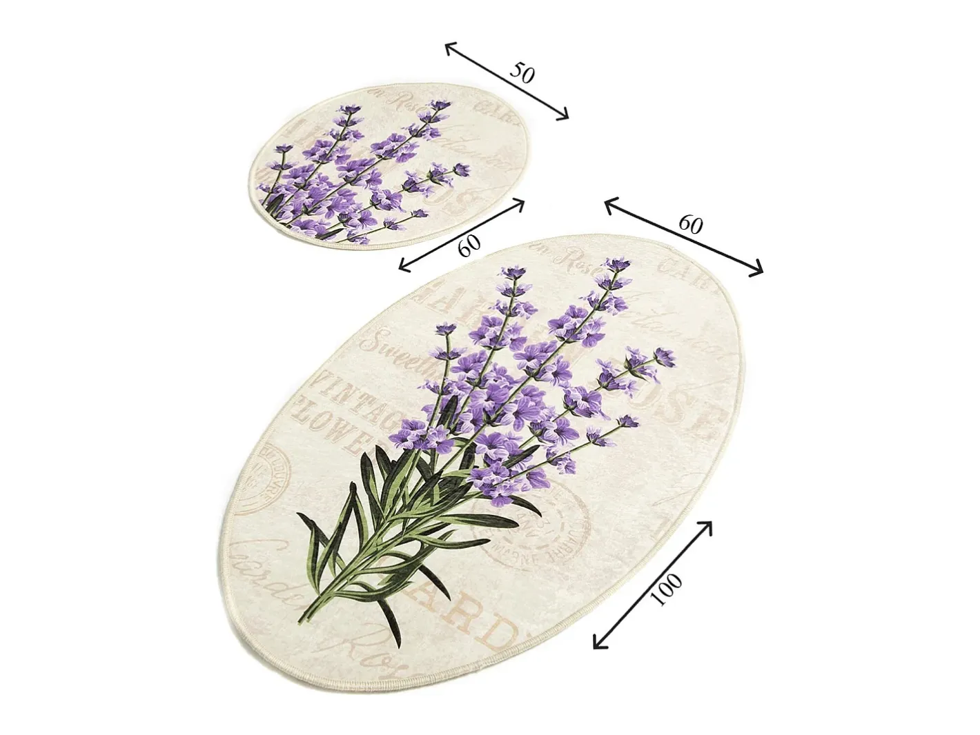 Outlet Alfombra de baño Set (2 piezas) Lavender DJT Multicolor