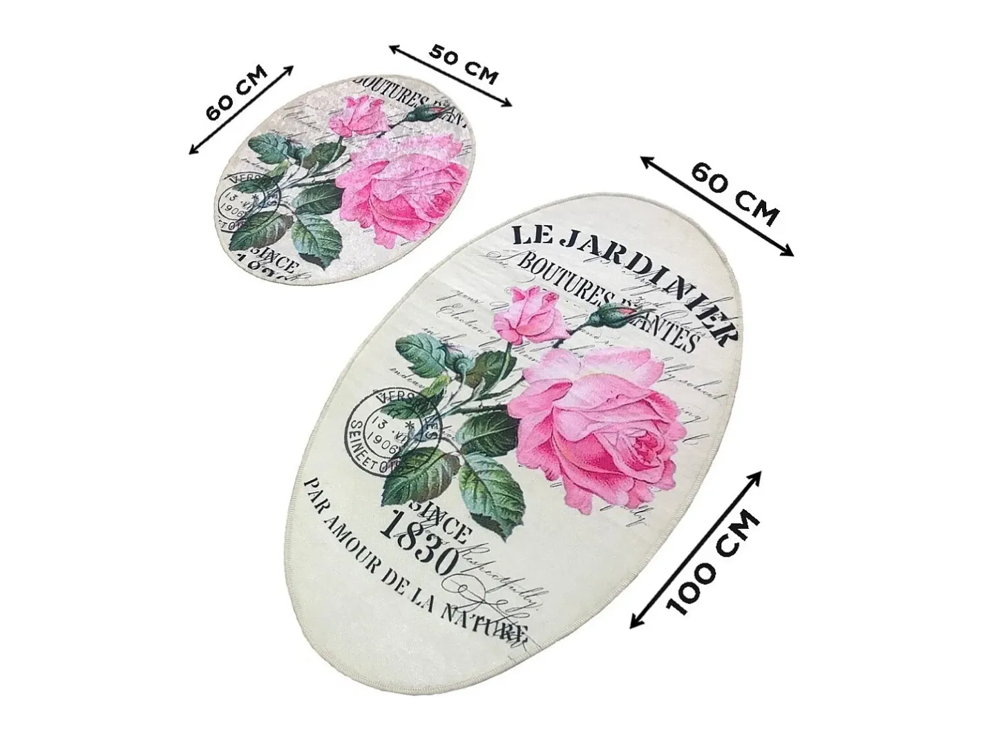 Alfombra de baño Set (2 piezas) Jardiner Oval Multicolor Online
