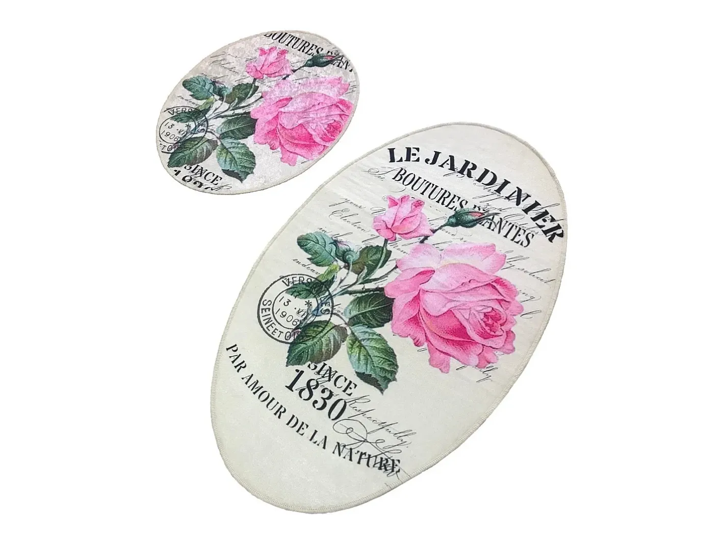 Alfombra de baño Set (2 piezas) Jardiner Oval Multicolor Online