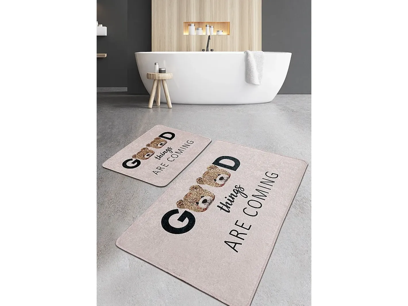 Alfombra de baño Set (2 piezas) Things Djt Multicolor Clearance