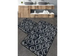 Alfombra De Baño|Ropa De Cama-Alfombra de baño Set (2 piezas) Cenero Multicolor